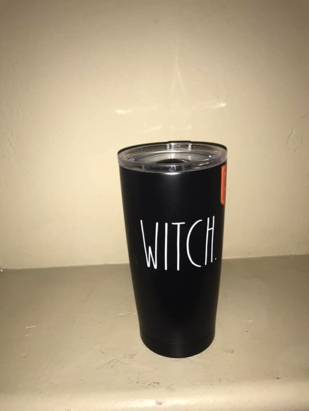 Rae Dunn Black Insulated Tumbler with Clear Lid - WITCH.